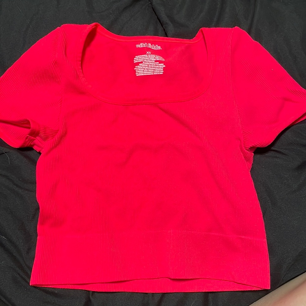 Wild fable hot pink crop top